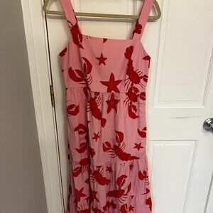 JCrew Midi Dress  Pink Lobster